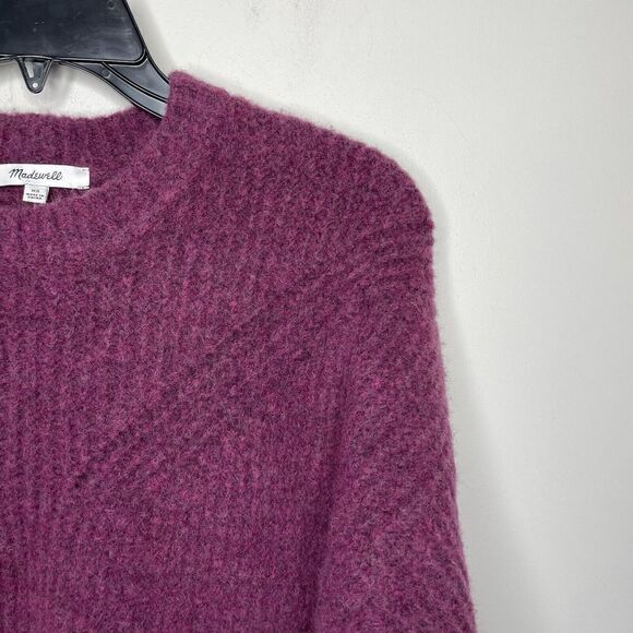 MADEWELL Sweater Womens XS Purple Belfiore Ribbed Pullover Wool Blend NC688 - Picture 2 of 8
